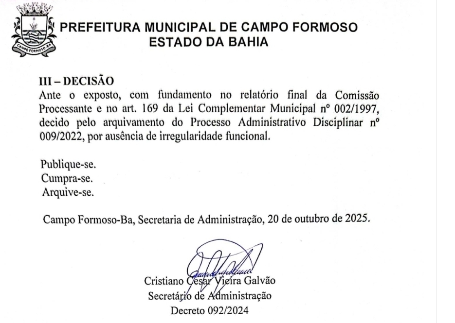 ARQUIVADO O PROCESSO CONTRA O PRESIDENTE DO SISE